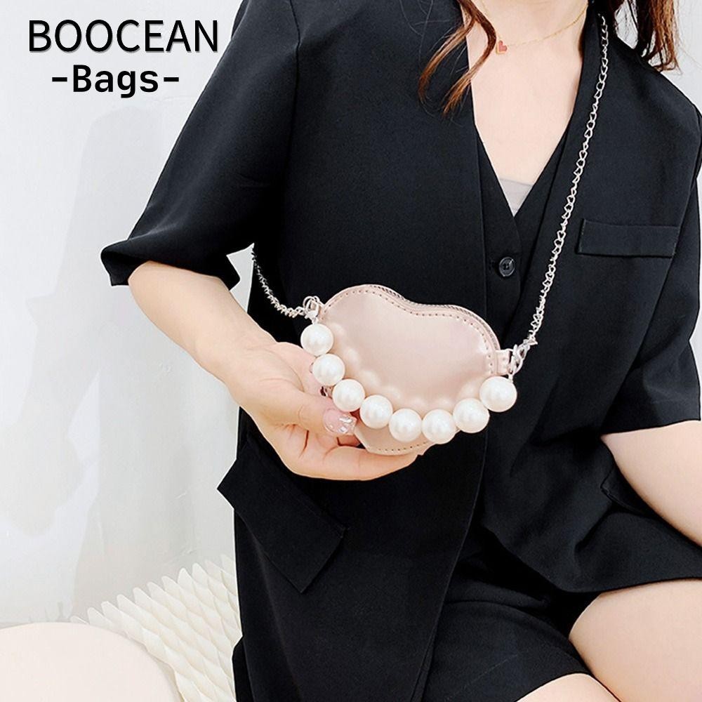 BOOCEAN Xích Túi Đeo Vai Nữ Thiết Kế Hình Trái Tim Túi Xách Nhỏ Di Động