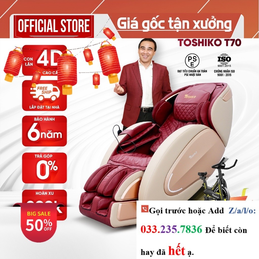 Ghế Massage Đa Năng Toshiko T70 điều khiển giọng nói sở hữu con lăn 4D <new