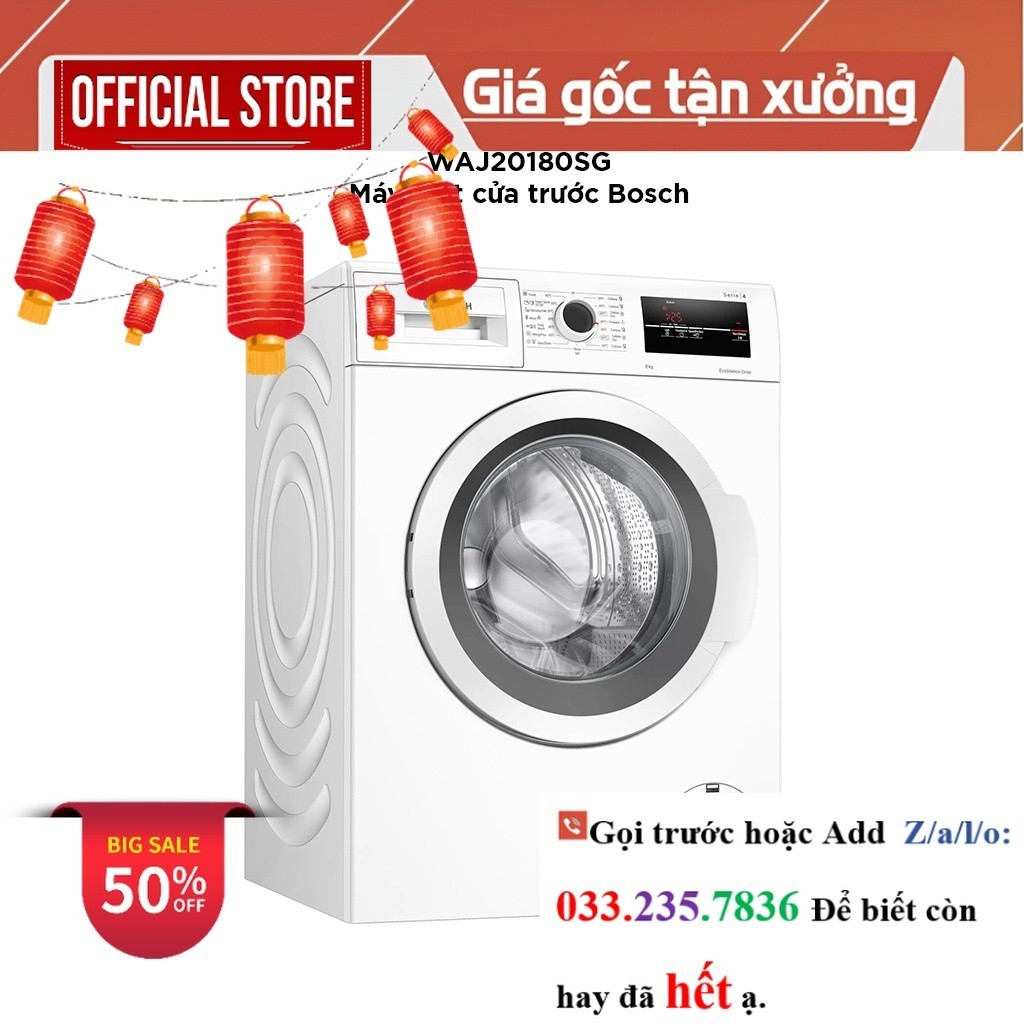 Máy Giặt Lồng Ngang 8kg Bosch WAJ20180SG Series 4 <new