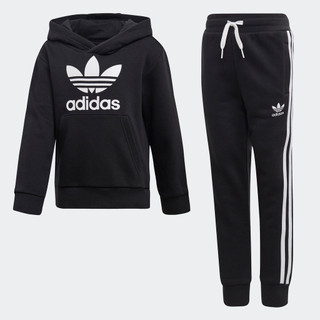 adidas Phong cách sống Bộ quần áo hoodie Ba Lá Trẻ em Đen DV2847