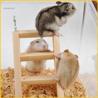 Đồ chơi thang leo có móc treo làm từ gỗ sáng tạo cho chuột hamster/sóc/chuột hamster