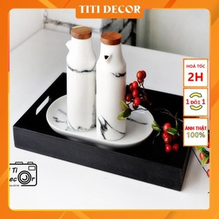 Khay gỗ đen decor nhà cửa, chụp ảnh, trang trí cửa hàng