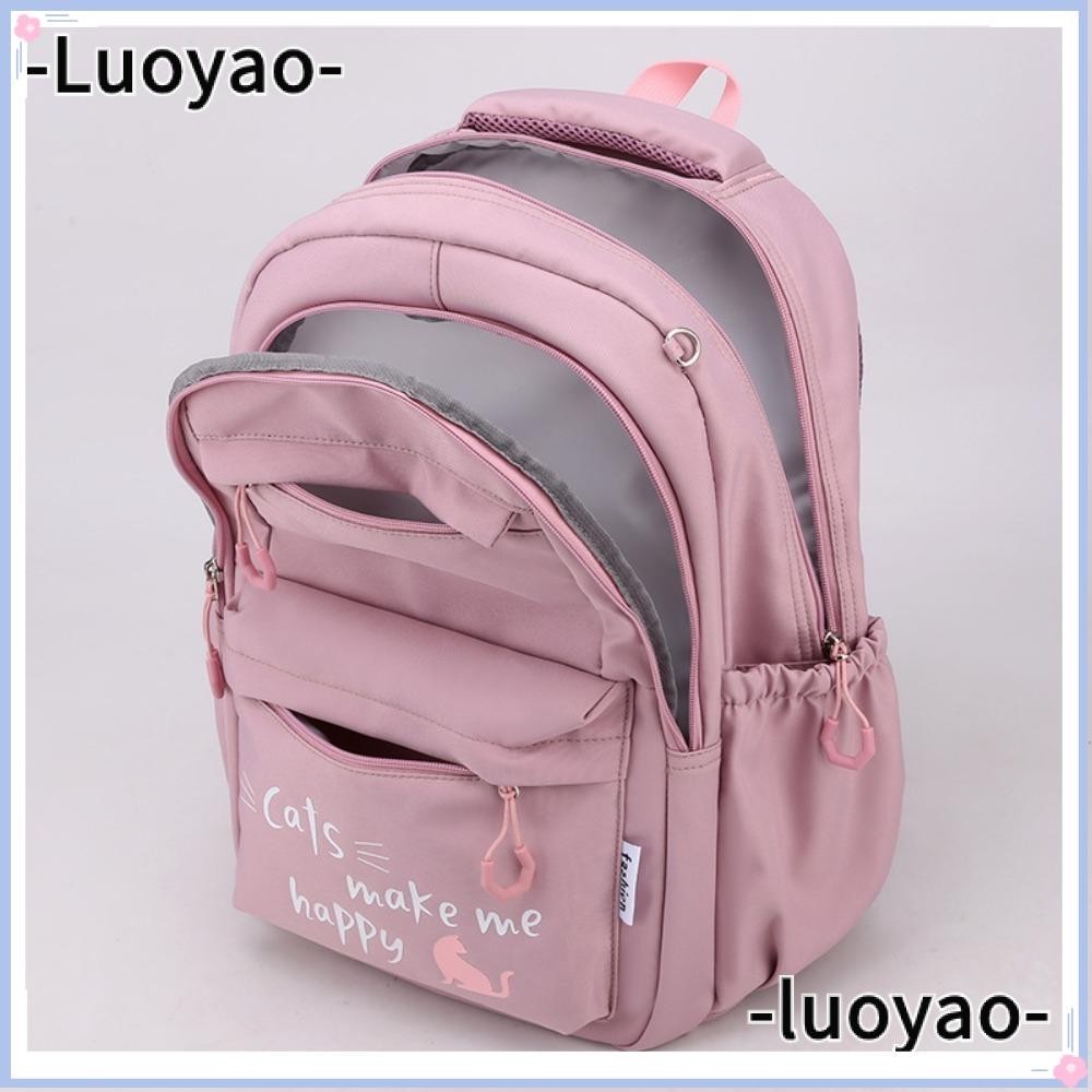 Túi đi học LUOYAO1, Ba lô đi học nhẹ dung tích lớn, Chất liệu Nylon thoáng khí dễ thương Ba lô chống