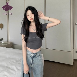 Áo thun ngắn tay thiết kế thêu nữ XIYUYI