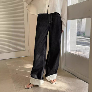 Hoàng hôn mùa xuân mới đơn giản thường ngày quần jean đa năng thời trang màu trơn quần chân thẳng trẻ em 9013