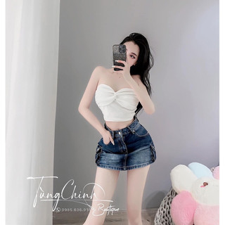 Áo ống xoén ngực ốc croptop màu trơn áo kiểu nữ cúp ngực thời trang AK04
