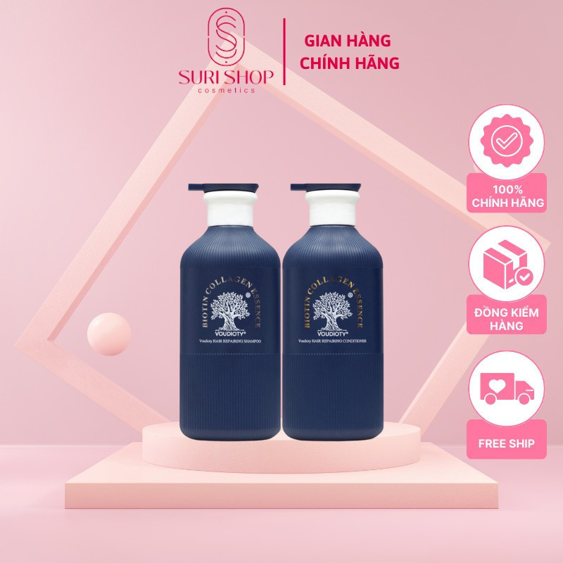 Bộ Dầu Gội Biotin &amp; Collagen Essence Xanh Dương 500ml