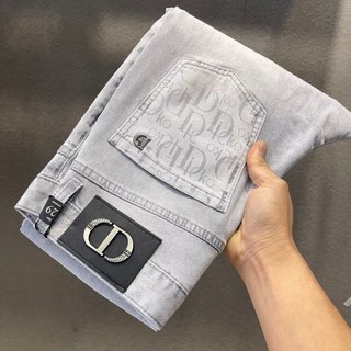 Quần jean thiết kế cao cấp DIOR dành cho nam, In hình đẹp trai thương hiệu hợp thời trang, Slim Fit, Quần nam phong cách xuân thu co giãn