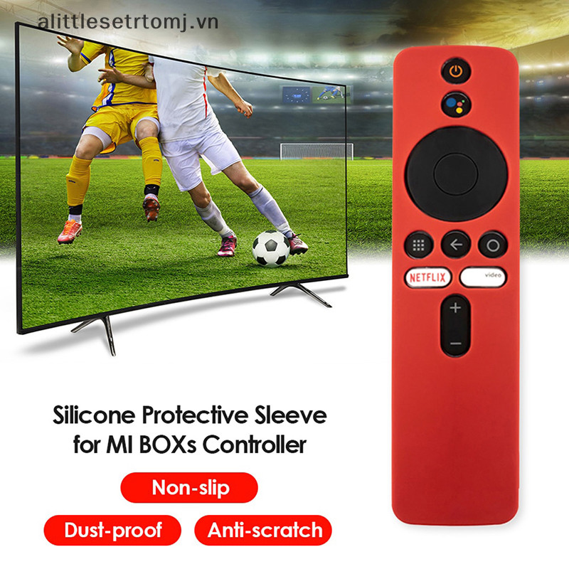 Alittlesetrtomj Remote TV Stick Cover Silicone Điều Khiển Từ Xa Ốp Lưng Silicon Full Cover Bảo Vệ Cho Xiaomi Mi Box S Mềm Điều Khiển Từ Xa Đồng Bằng Bảo Vệ VN