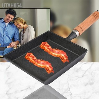 Utah054 Chảo rán mini bằng sắt Trứng tráng Nồi Tamagoyaki Tay cầm gỗ