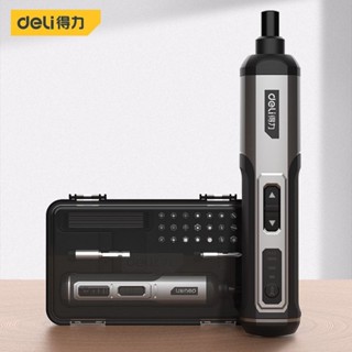 Deli 3 tốc độ Mô-men xoắn lớn Tua vít điện không dây 2000mAh Máy khoan pin 4V Bộ dụng cụ điện Sửa chữa bảo trì gia đình