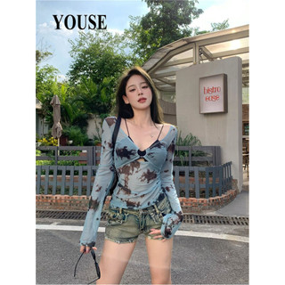 Youse áo sơ mi áo sơ mi nữ áo kiểu hàn quốc fashion chic dramatic may đo wcs2430c2f 11z240315