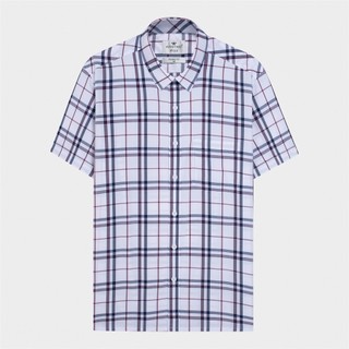 ÁO SƠ MI NGẮN TAY ARISTINO MÀU TRẮNG KẺ ĐỎ ASS121S3