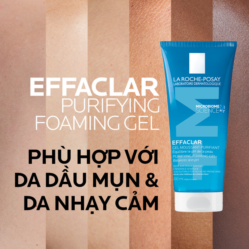 Gel rửa mặt cho da dầu nhạy cảm La Roche-Posay Effaclar Foaming Gel M+ 200ml