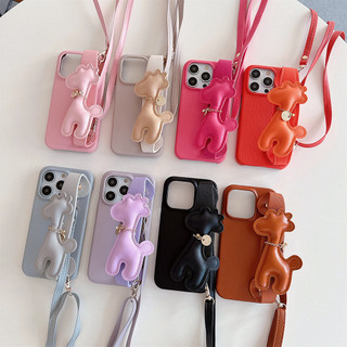 Ốp điện thoại dây đeo cổ tay bằng da thời trang cho IPhone 14 15 Pro Max IP 11 12 13 Pro Max Nửa gói Vỏ bảo vệ chống sốc có dây buộc
