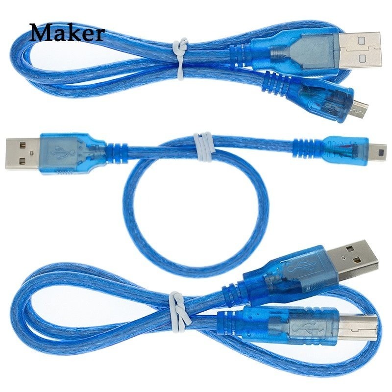 Cáp USB 30cm Cho Uno R3 Nano / MEGA Leonardo / Pro Micro / DUE Blue A Type A USB / Mini USB / Micro 