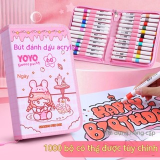  Bộ túi đựng bút đánh dấu acrylic gốc nước 48 màu trẻ em bút vẽ DIY bút vẽ bút màu chống nước 