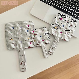  Widefiling Hình Dạng Lỏng Gương Vuông Mini Cầm Tay Để Bàn Mỹ Phẩm Trang Điểm Gương Du Lịch Kim Loại Di Động Gương Làm Đẹp Cho Túi Xách Đẹp 