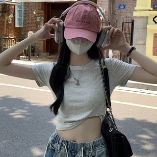 Áo baby tee Áo Thun ôm body Áo y2k Ngắn Tay cách mới Slim-fit phiên bản Hàn Quốc mùa hè