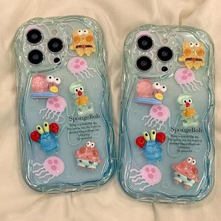 Ins Phim Hoạt Hình Ba Chiều SpongeBob SquarePants Pie Daxing Thích Hợp Cho iPhone15promax Vỏ Điện Thoại Apple 14 13 12 11 XR XSmax 7 8PLUS Vỏ Bảo Vệ Silicon Chống Sốc