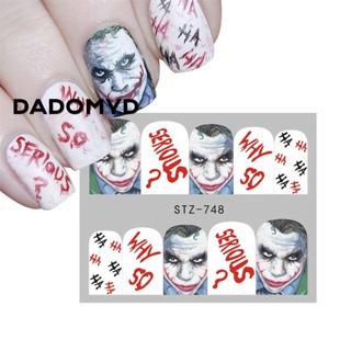 Halloween Dán Móng Tay Trang Trí Móng Tay Zombie Chuyển Nước Đầu Lâu