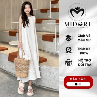 Váy bầu xinh Maxi 2 lớp đũi gân dự tiệc công sở dáng dài suông thời trang cao cấp