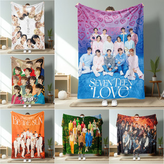 Kpop seventeen flannel chăn một mặt in flannel chăn điều hòa không khí chăn món quà tốt nhất cho người