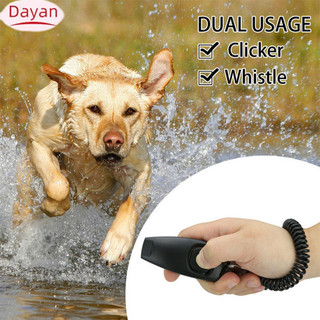 Giảm giá thanh lý!! 2in1 Chó Thú Cưng Chó Con Mèo Huấn Luyện Clicker Còi Click Huấn Luyện vâng lời Đen