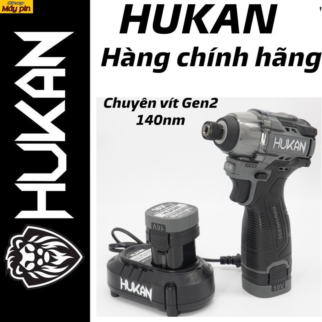 Máy chuyên vít 16V 140N Hukan GEN2 cao cấp H16-G2CV0140N 3 chế độ bắn vít dễ dàng bộ 2 pin SHOP Máy pin giá rẻ