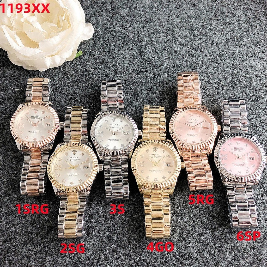 Đồng hồ nam thời trang sang trọng Rolex Đồng hồ nam thể thao kinh doanh Đồng hồ đeo tay nam mặt tròn thông thường Dây da bằng thép không gỉ