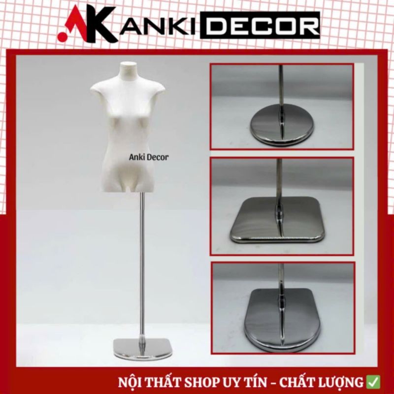 Manocanh ngực lép, manocanh nửa người lép, canh nữ nửa người không tay Anki Decor, canh nữ lép không