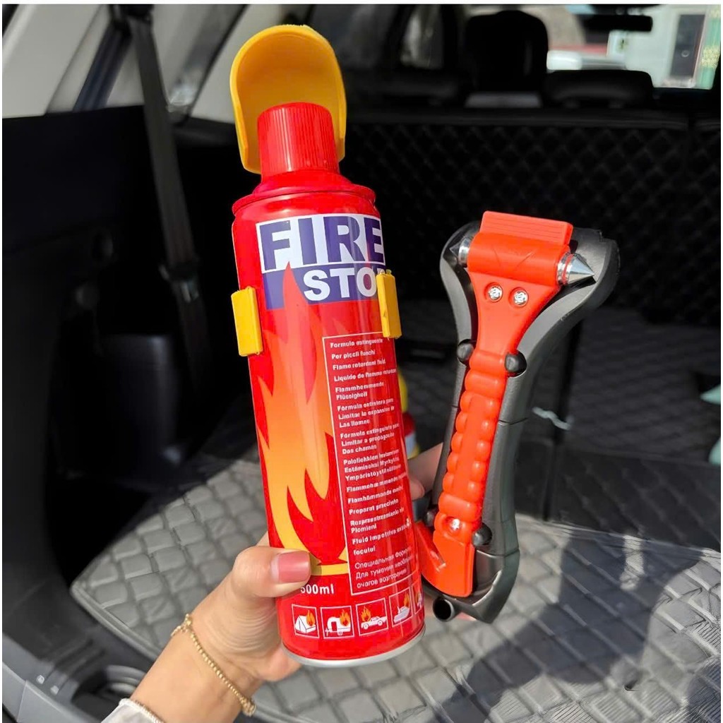 Bình Chữa Chay và Búa Thoát Hiểm Để Trên Ô Tô - An Toàn Di Chuyển