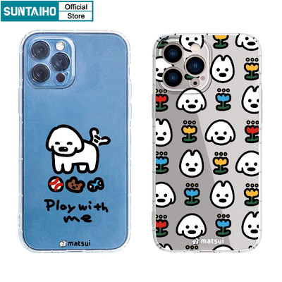 Suntaiho Ngộ nghĩnh Vỏ Điện Thoại Họa Tiết Chó Hoạt Hình Cho Iphone 16 15 14 13 12 11 Pro Max IP 7 8 Plus Iphon X Xs XR Xs Max TPU Mềm Cao Cấp Chống Sốc Ốp Lưng