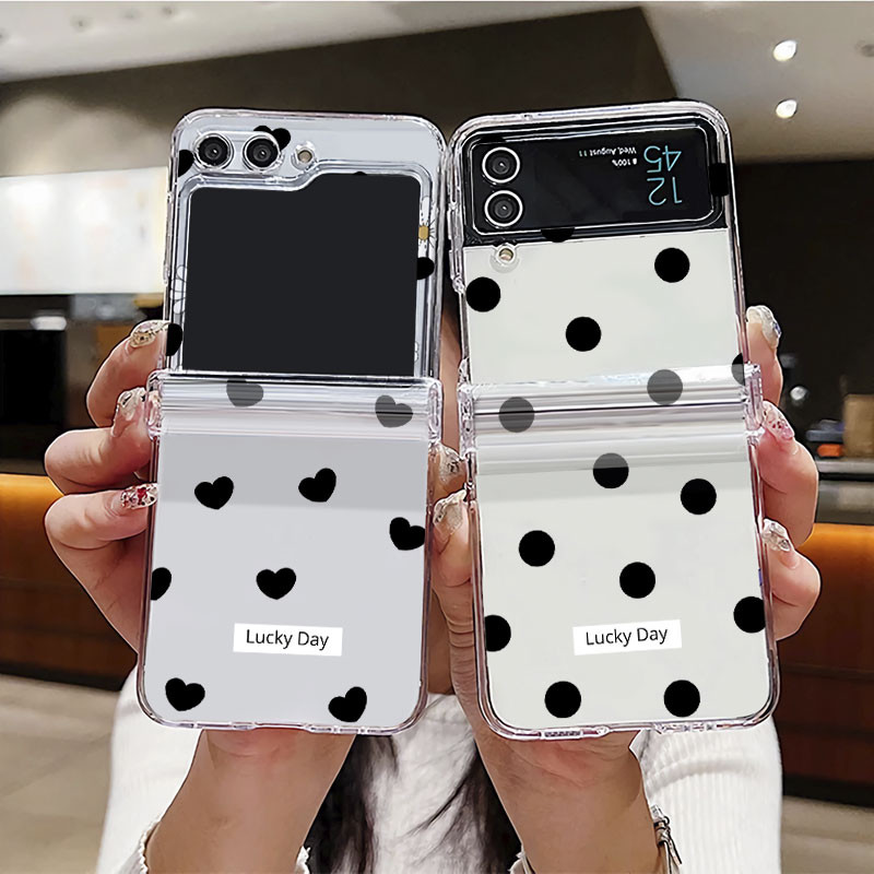 Dành Cho Samsung Galaxy Z Flip 6 5 4 3 5G F741B F731B F721B F711B Vỏ Điện Thoại Cứng Gấp Trong Suốt 
