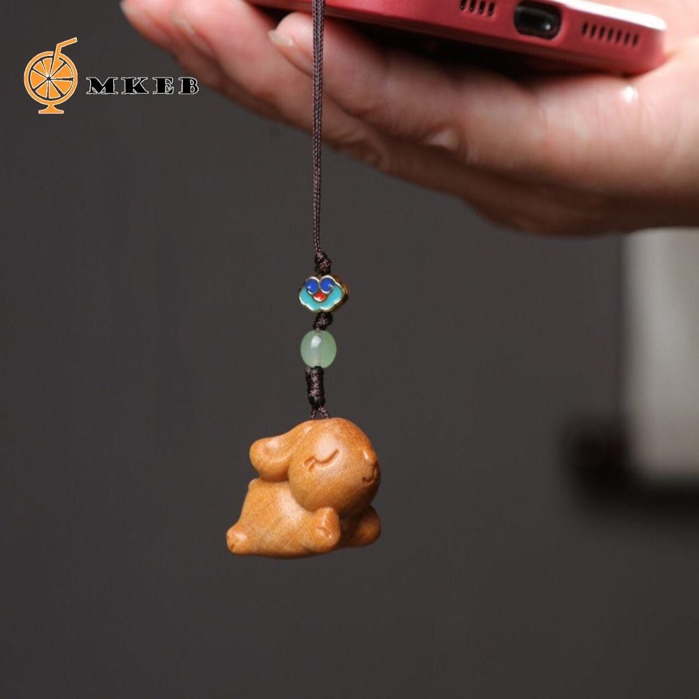 Mkeb Móc Khóa Bằng Gỗ Đàn Hương Hình Thỏ May Mắn Vintage