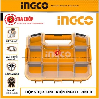 Hộp nhựa đựng công cụ, hộp nhựa đựng linh kiện ốc vít ingco 12inch PBX1211