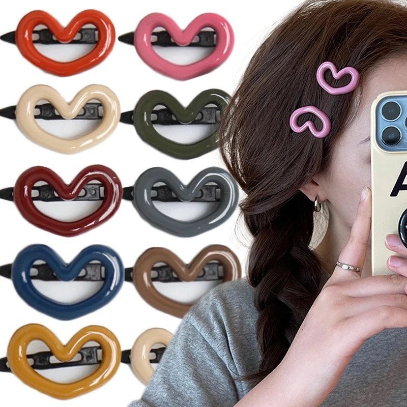 Hàn Quốc Ngôi Sao Dễ Thương Kẹp Tóc Màu Kẹo Cô Gái Hình Trái Tim Nhỏ Barrettes Phụ Kiện Tóc Thời Tra