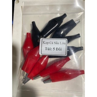 Combo 5 đôi Kẹp cá sấu (đỏ + đen) - Linhkien HD