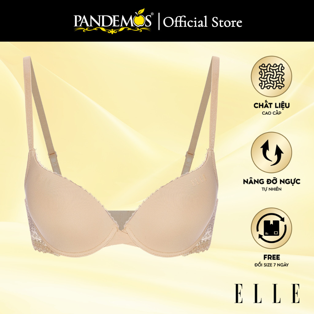 Áo ngực ELLE Pandemos có gọng nâng ngực chất liệu cotton trơn thấm hút mồ hôi, phong cách nhẹ nhàng tối giản LB6550