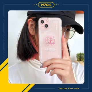 Ốp Lưng Trong Suốt Đính Nơ Dễ Thương Cho Điện Thoại iPhone 11 12 13 14 Pro Max Njoyshop