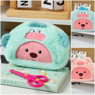 Dâu Gấu Beaver Túi Đựng Mỹ Phẩm Đáng Yêu Loopy Văn Phòng Phẩm Tổ ChứcCartoon Túi Bút Chì Dung Tích Lớn