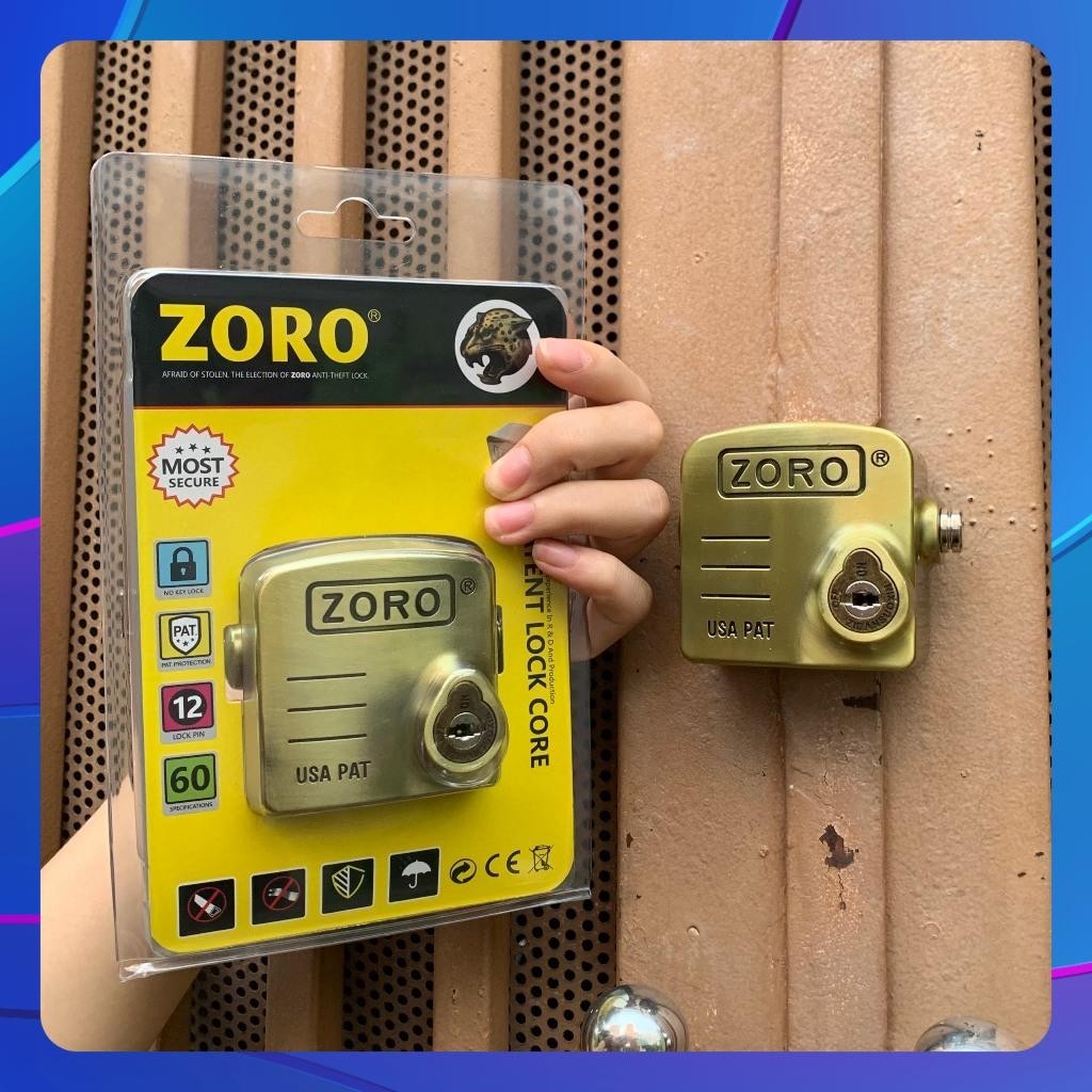 Ổ khóa chụp bát cửa ZORO chống cắt toàn diện phiên bản mới chống gỉ kháng nước chìa xe hơi