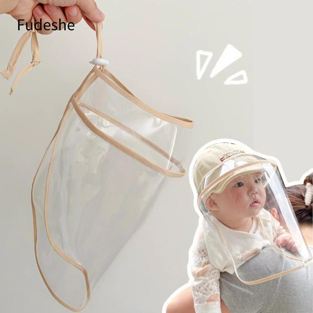 Fudeshe Mũ bảo vệ trong suốt chống gió cho bé, Mũ xốp thoáng khí chống va đập có thể điều chỉnh