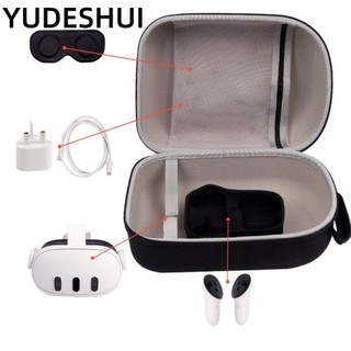 YUDESHUI Túi lưu trữ, có nắp ống kính Hộp bảo vệ kính VR dung lượng lớn, Phụ kiện tai nghe chống sốc du lịch Mang theo di động cho Meta Quest 3