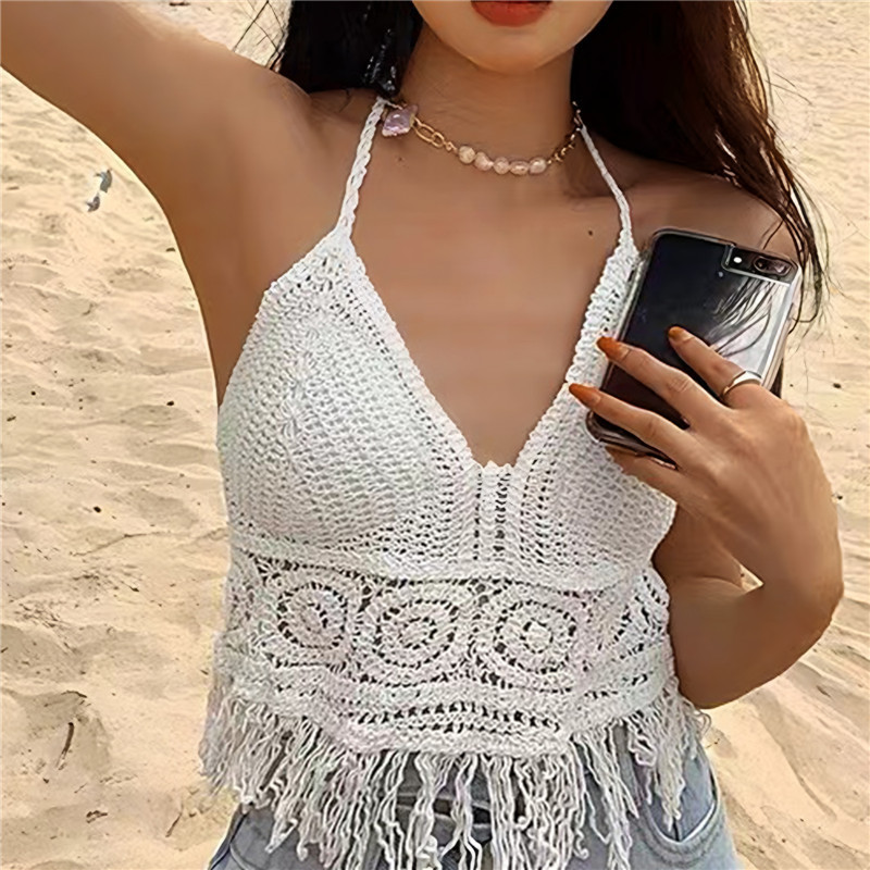 Áo bra len móc nhiều kiểu mặc đi biển⚡️bikini hot