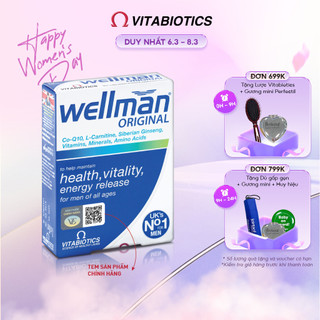 Viên Uống Vitabiotics WELLMAN Tăng Cường Sức Khỏe, Hạn Chế Lão Hóa Cho Nam Giới Hộp 30 Viên