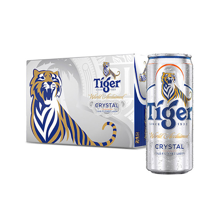 Hoả tốc HCM - Nồng độ cồn 4.6% - Thùng 24 lon bia Tiger Bạc Crystal 330ml/lon