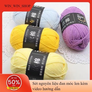 Len milk cotton loại 50g - bảng 62 màu
