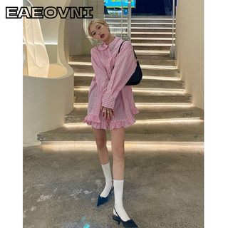 EAEOVNI Áo Sơ Mi áo sơ mi nữ áo kiểu hàn quốc Thoải mái tráng lệ Định hình xu hướng thông thường WCS2430BCA
