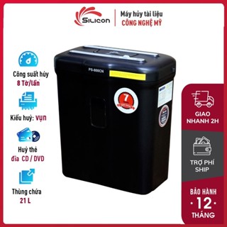 Máy hủy tài liệu mini tự động cắt giấy tự động 8-10 tờ/lần Silicon, máy hủy giấy sợi nhỏ hủy CD,DVD Newage Store